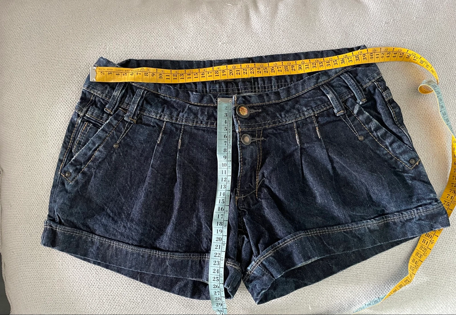 y2k Lage taille raw denim shorts brat zomer – photo 6